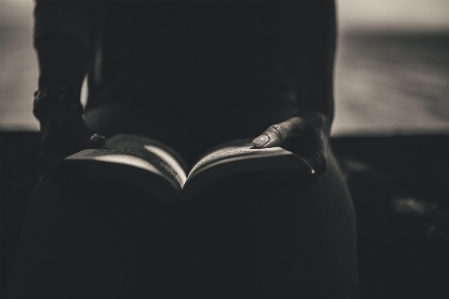 Hand book light black and white Photo