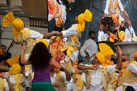 Carnival performer yellow dancer Photo