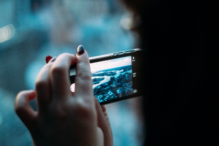 Smartphone モバイル 手 画面 写真