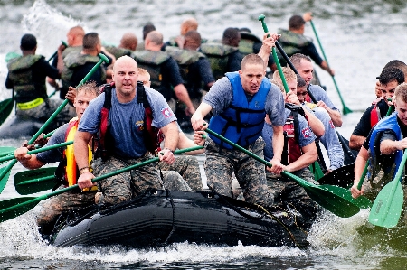 Group people boat recreation Photo