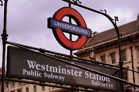 Advertising metro sign street Photo