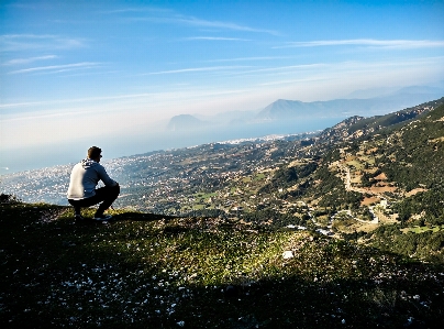 Man landscape sea coast Photo