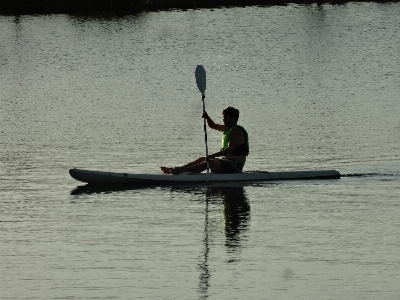 Man water silhouette person Photo