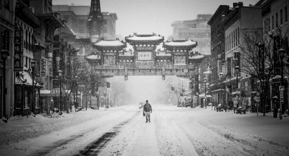 男人 人 雪 冬天