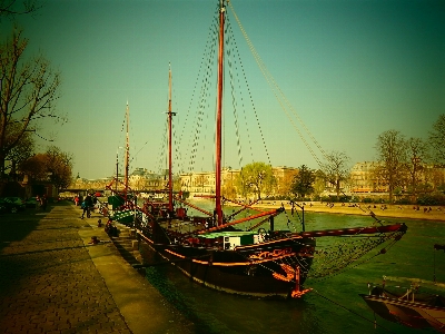 Sea water sunset boat Photo