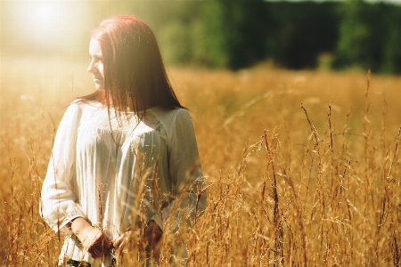 Photo Nature herbe usine fille