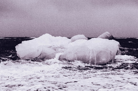 雪 冬 波 氷 写真