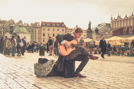 Music people guitar acoustic Photo