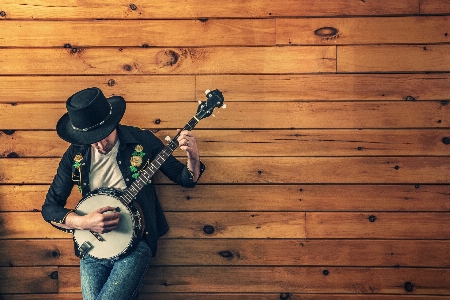 Music people wood guitar Photo