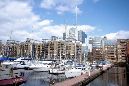 Dock boat skyline city Photo