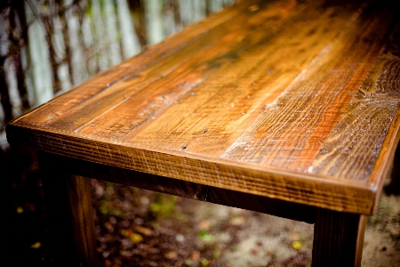 Table wood leaf rustic Photo