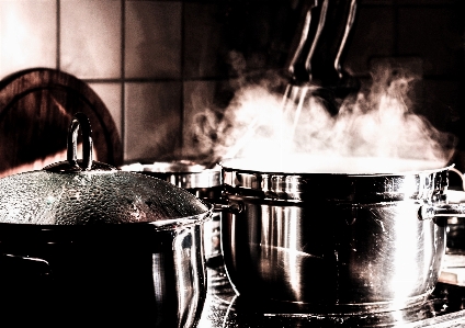 Steam smoke kitchen monochrome Photo