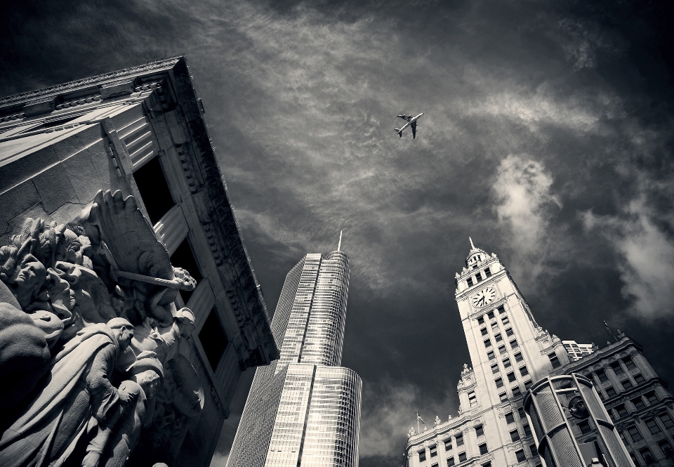 Black and white architecture sky skyline