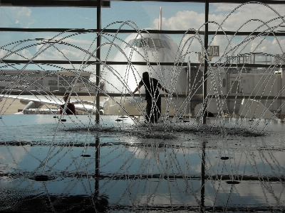 Wasser winter brücke flughafen Foto