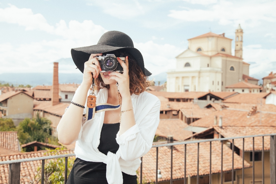 Orang wanita fotografi juru potret