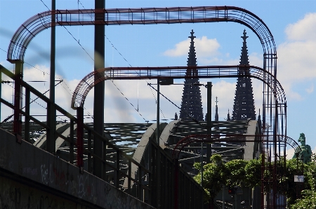 Bridge perspective building train Photo