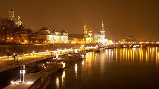 Bridge skyline night city Photo