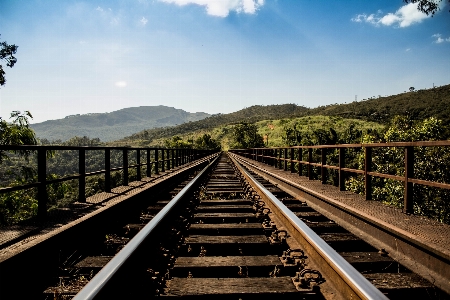 Horizon sky wood track Photo