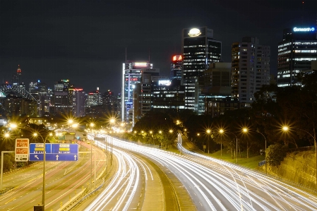 Road skyline traffic night Photo