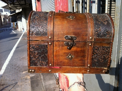 Wood antique trunk old Photo