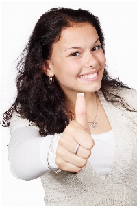 Hand person woman hair Photo