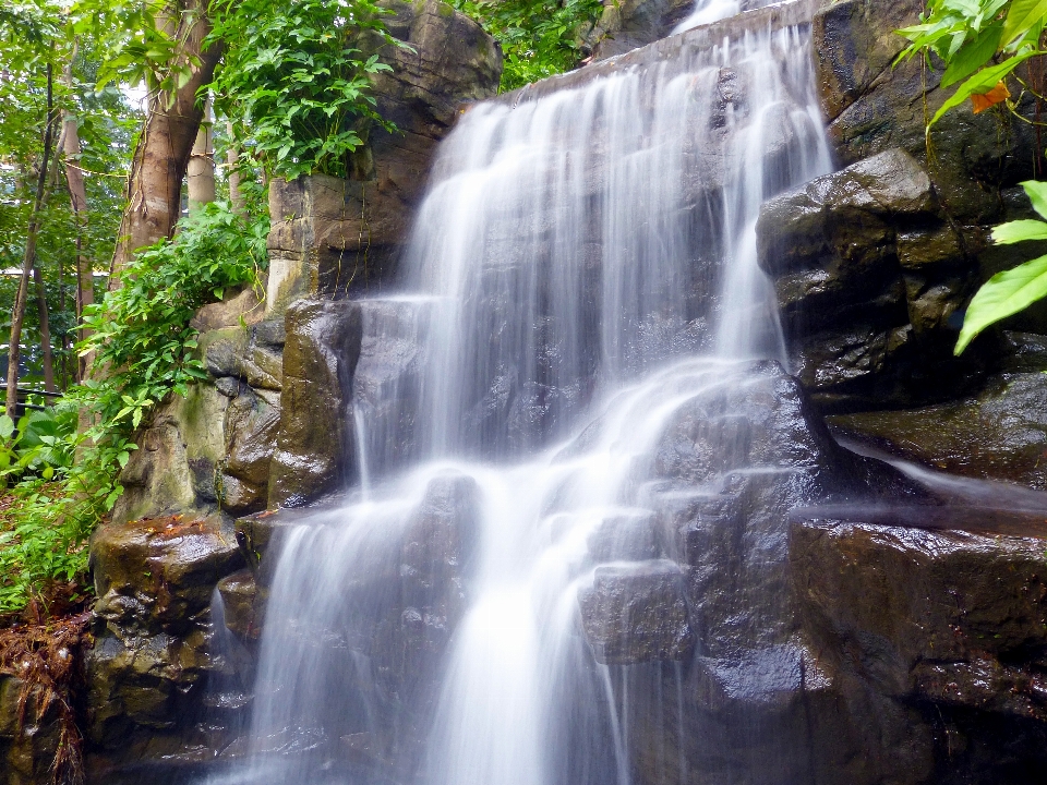 Landscape water rock waterfall