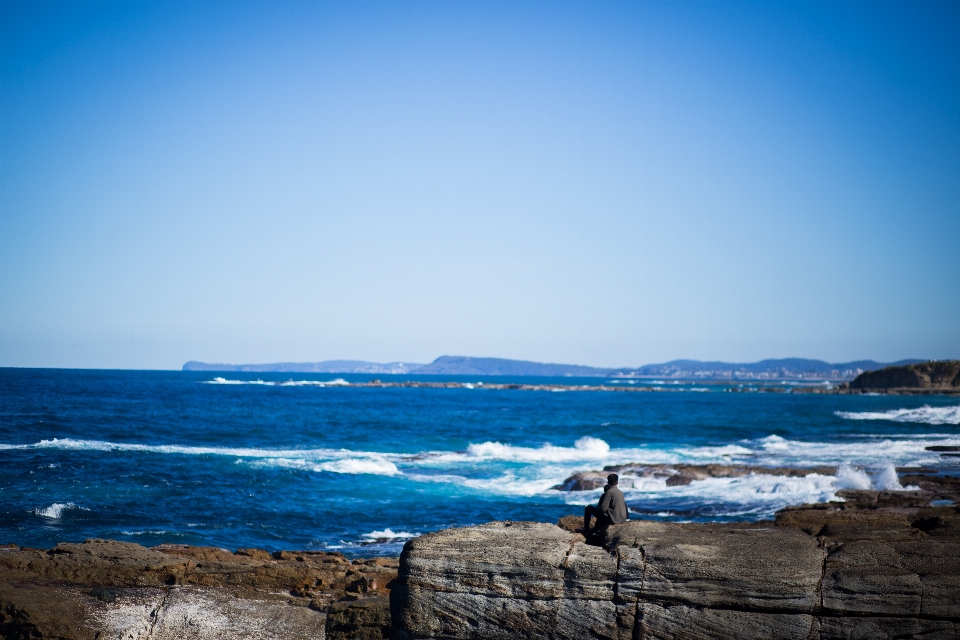 Man beach sea coast