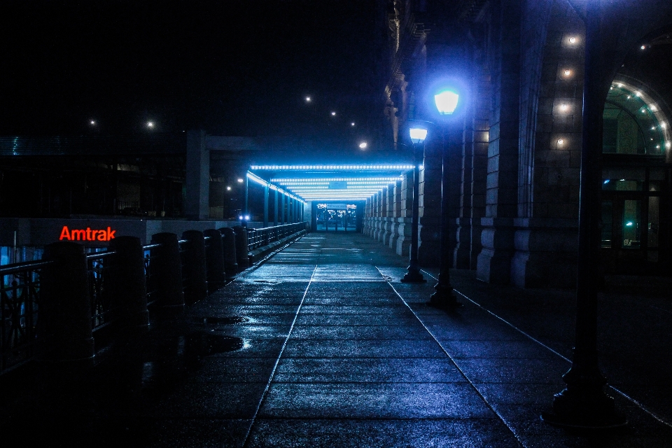 Weg licht straße nacht