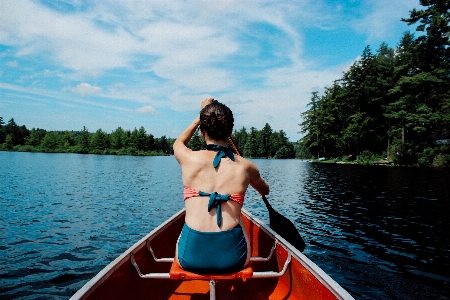 Sea water woman boat Photo