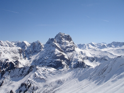 Photo Montagne neige hiver chaîne de montagnes
