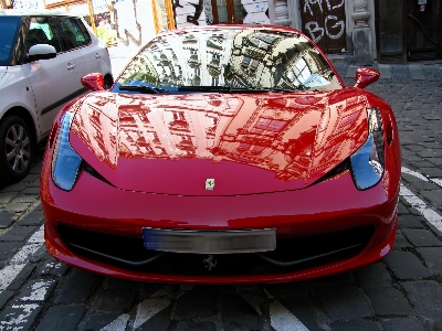 Car wheel red vehicle Photo