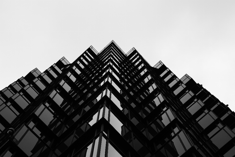 Black and white architecture glass building