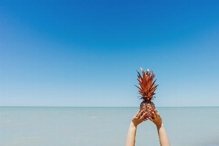 Hand beach sea water Photo