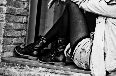 Man shoe black and white woman Photo