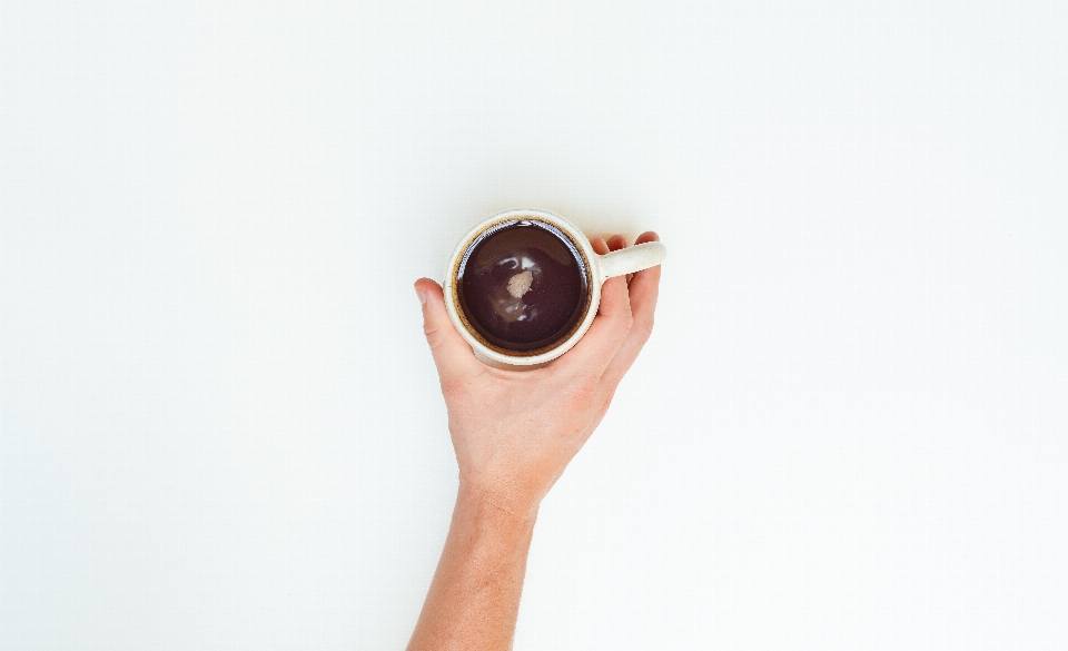 Hand kaffee tasse heiße schokolade
