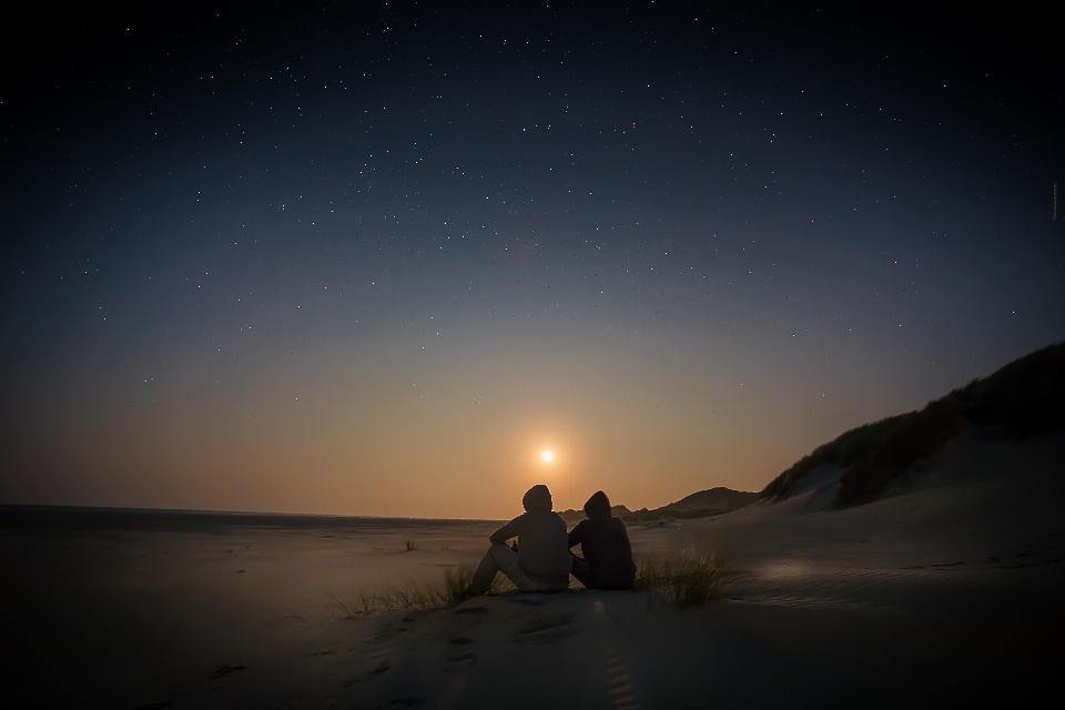 Beach horizon light sky