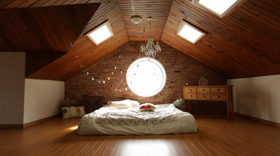 Wood house floor roof