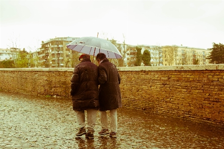 Morning rain weather couple Photo