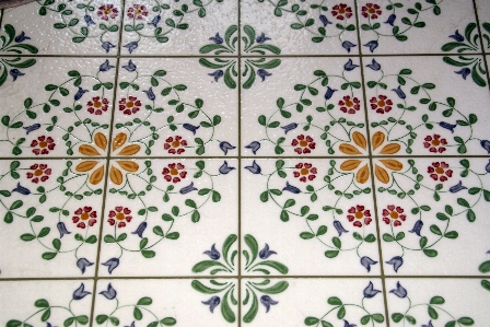 Vinyl flower floor pattern Photo