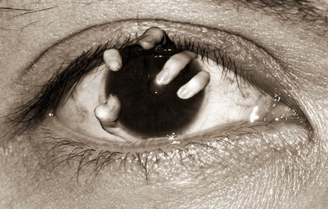 Hand macro human ear Photo