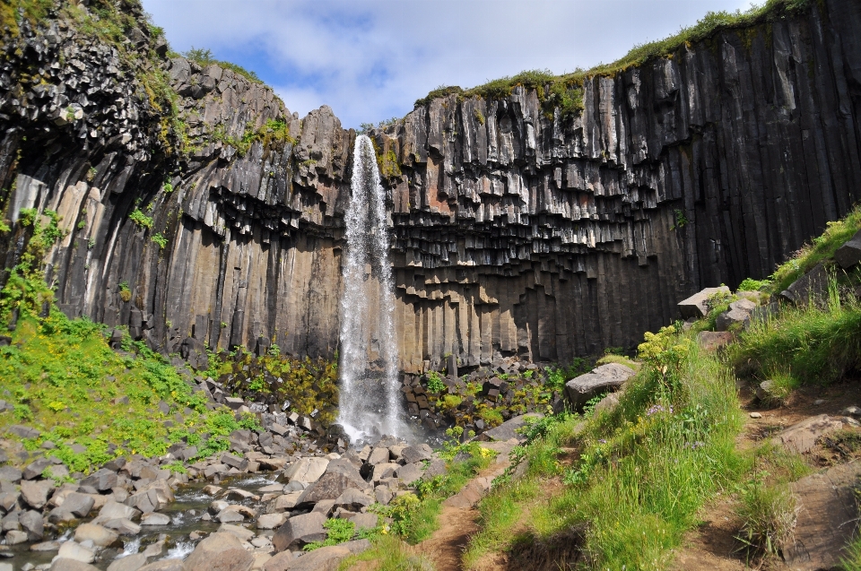 Lanskap alam rock air terjun