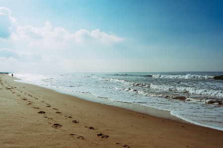 Foto Pantai laut pesisir pasir