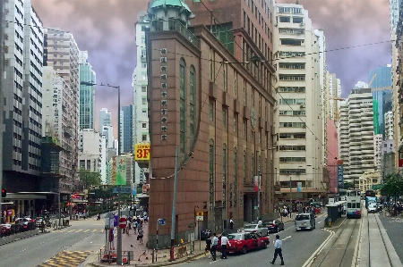 Pedestrian road skyline traffic Photo