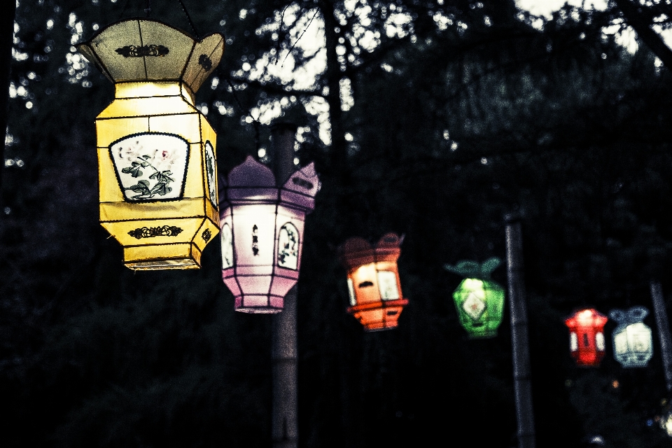 Light night asian lantern