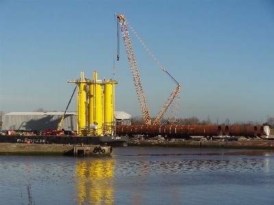 River transport construction vehicle Photo