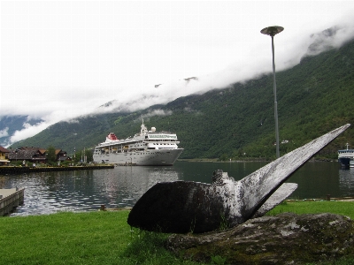 Landscape sea coast boat Photo