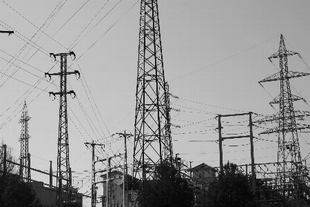 Black and white technology line tower Photo