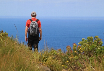 Man landscape sea coast Photo