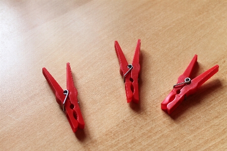 Plastic red art clothespins Photo