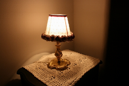 Light wood glass lamp Photo